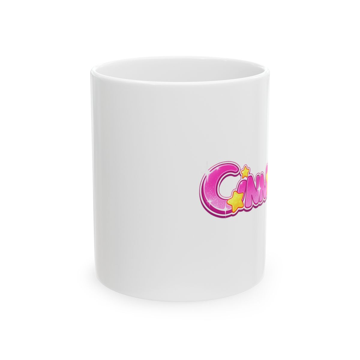 Candy Star logo Mug | Pink Retro Candy Typography | Cinna - alternate angle 1, merchandise