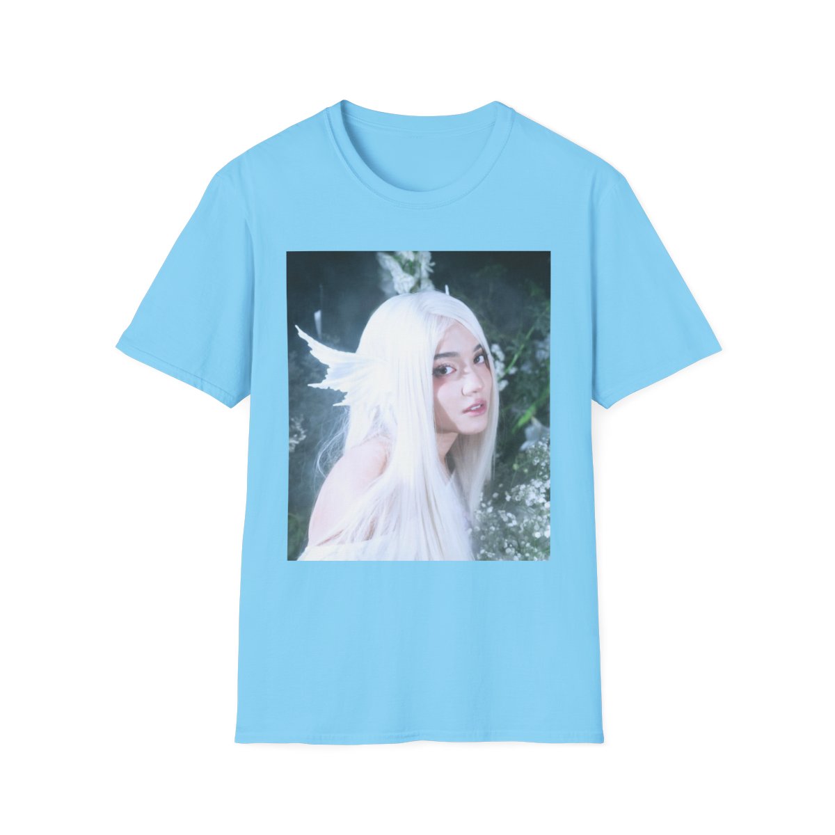 White-haired Anime Fairy T-Shirt | Ethereal Portrait Tee | Cinna - alternate angle 4, merchandise