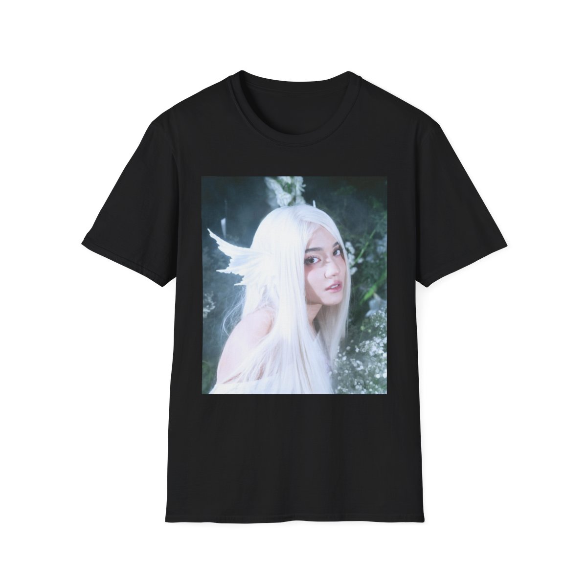 White-haired Anime Fairy T-Shirt | Ethereal Portrait Tee | Cinna