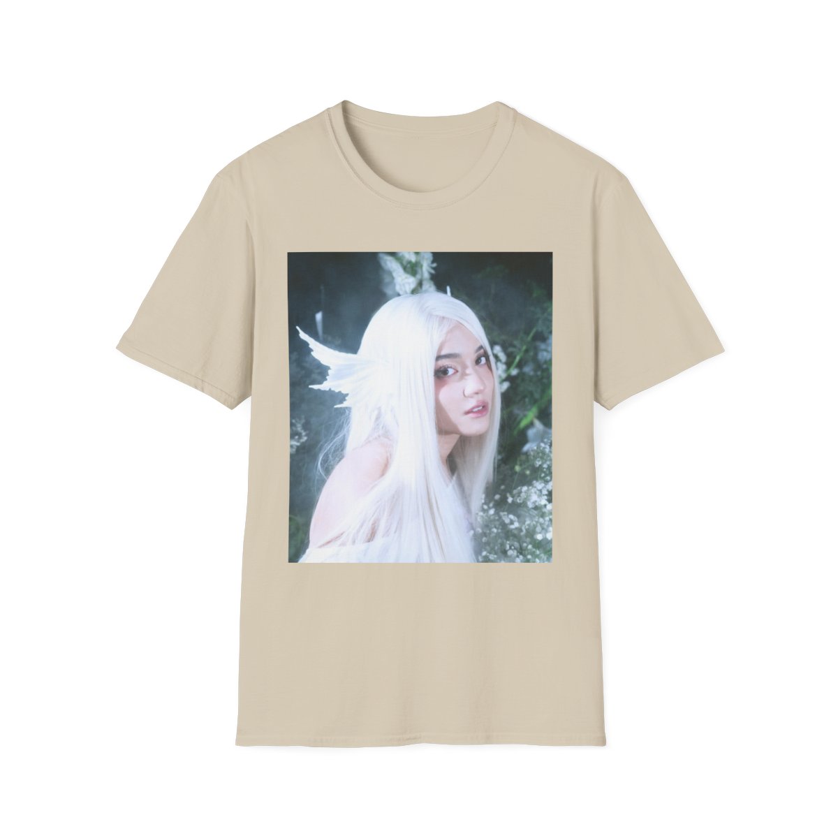 White-haired Anime Fairy T-Shirt | Ethereal Portrait Tee | Cinna - alternate angle 3, merchandise