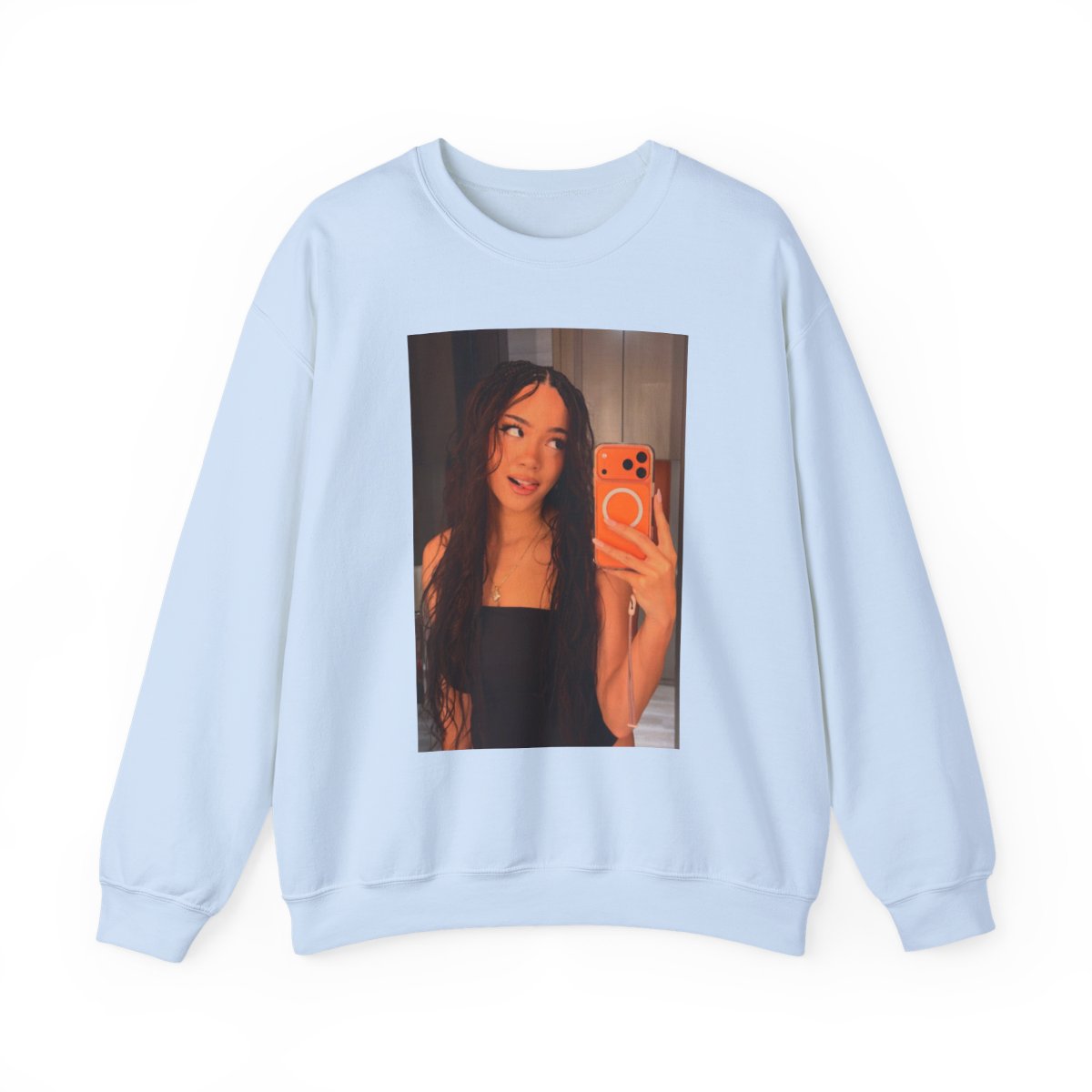 Mirror Selfie Photo Sweatshirt | Printed Portrait Crewneck | Cinna - alternate angle 3, merchandise